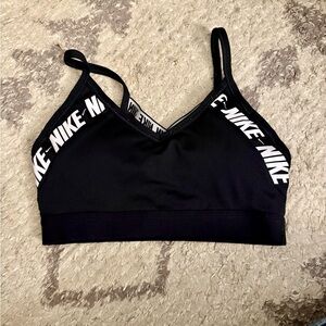 Nike Women's Black Sports Bra with Logo Straps